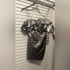 Metallic silver dress